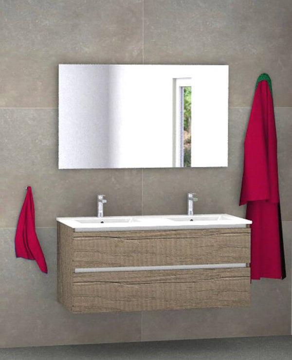 Badmeubel set Vision nebraska eik 120 cm met dun kera blad