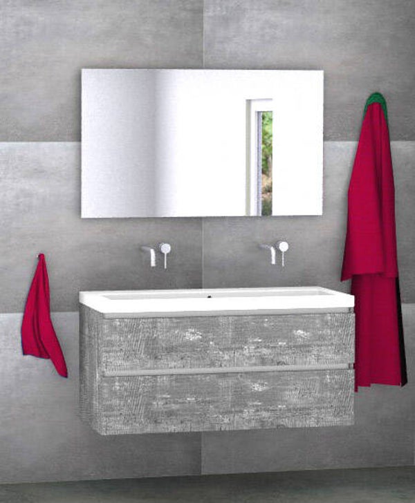 Badmeubel set Vision cemento 120 cm met kera jazz blad