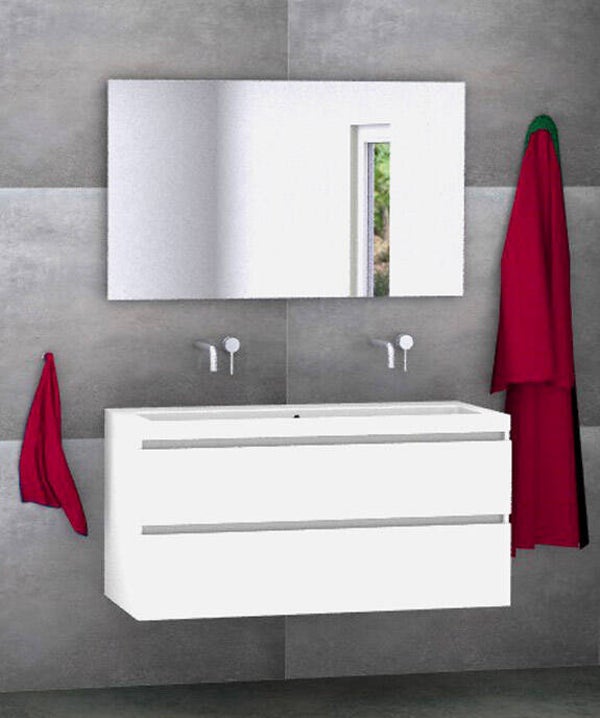 Badmeubel set Vision wit 120 cm met kera jazz blad