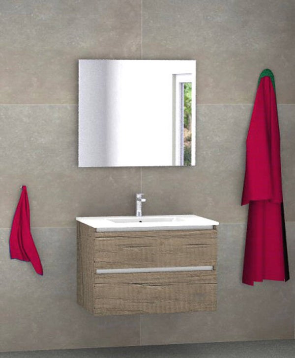 Badmeubel set Vision nebraska eik 70 cm met dun kera blad