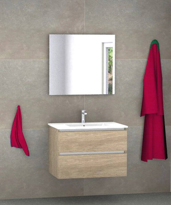 Badmeubel set Vision bardolino eik 70 cm met dun kera blad