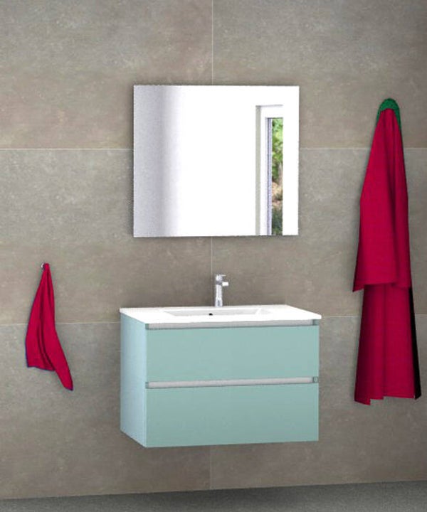 Badmeubel set Vision fjord groen 70 cm met dun kera blad