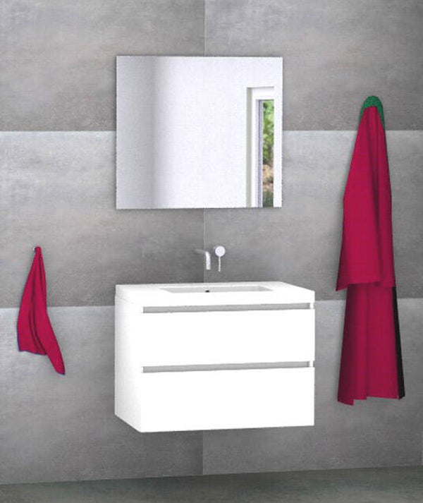 Badmeubel set Vision wit 80 cm met kera jazz blad
