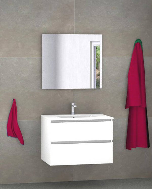 Badmeubel set Vision wit 70 cm met dun kera blad