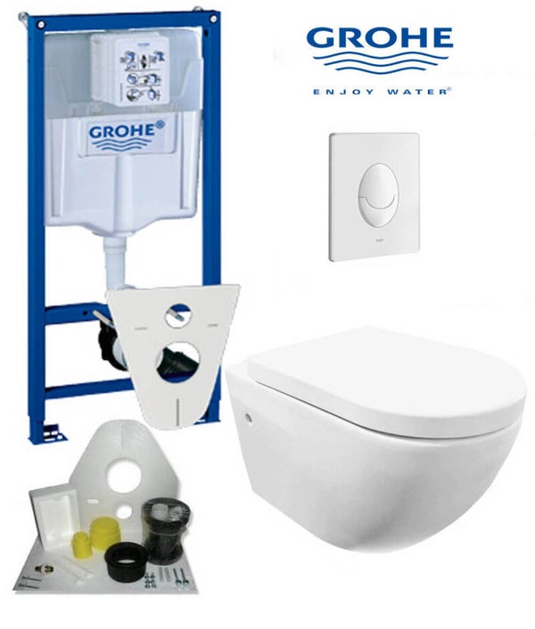 Toilet set Grohe met Molina toilet 55 cm mat wit