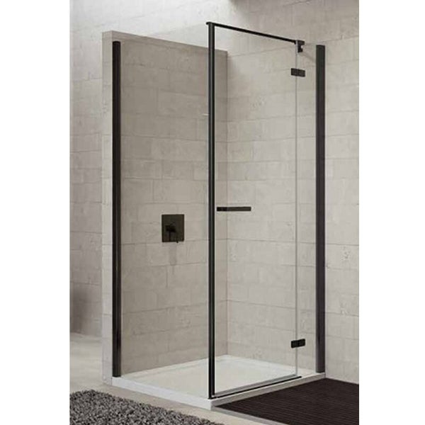 Douchecabine Duka 1700 swingdeur 90 cm mat zwart met zijwand in 4 maten