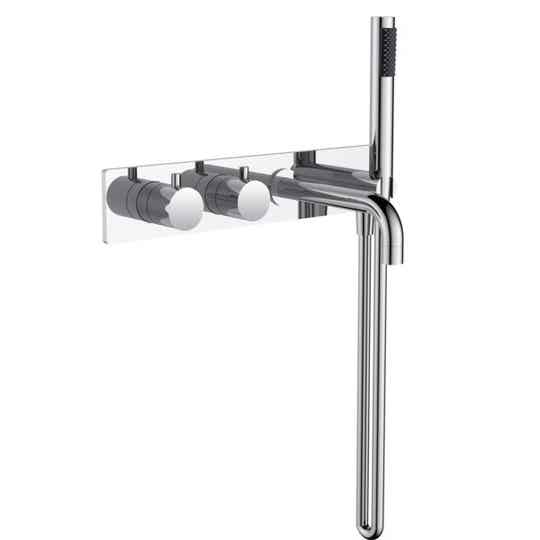 Inbouw badkraan set 7 rond chroom of mat zwart