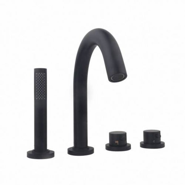 Inbouw badkraan set 9 rond mat zwart