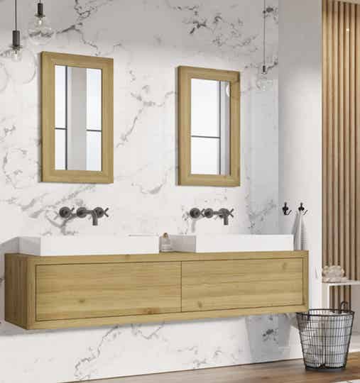 Badmeubel Ocean Wood 200 cm 3 laden massief hout