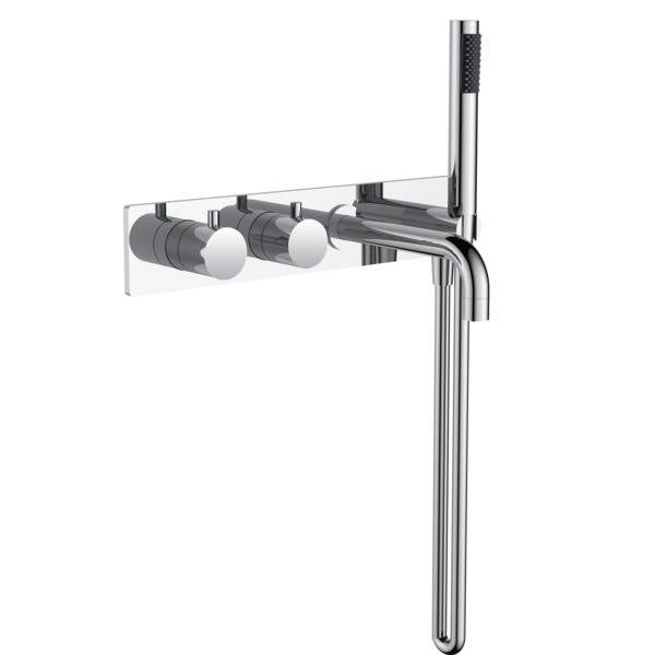 Inbouw badkraan set 7 rond chroom of mat zwart