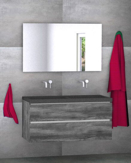 Badmeubel set Vision jackson pine 120 cm met natuursteen blad