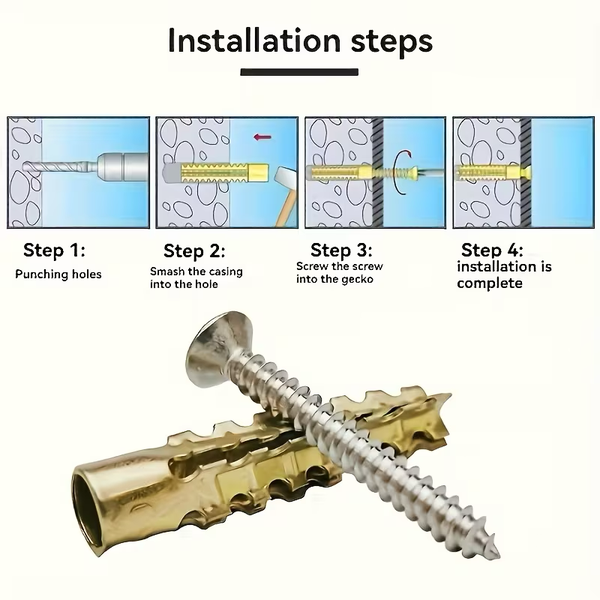 🔩 200pcs Gecko Bolts Super Strong for Brick & Concrete Walls – Only $10.35