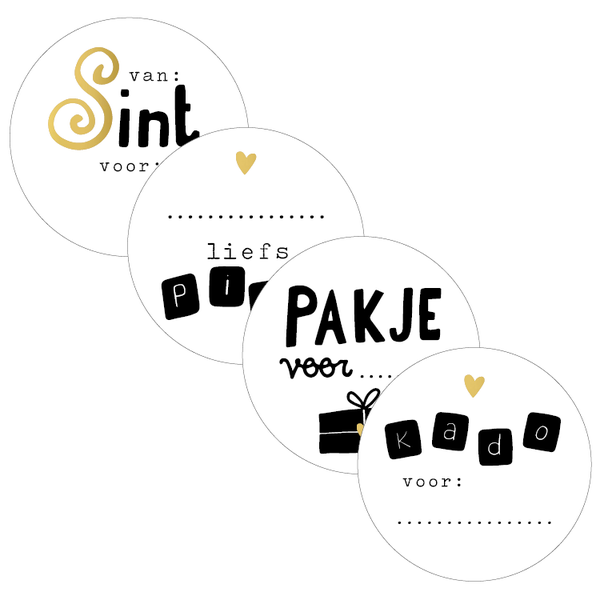 Sinterklaas naamstickers 4 stuks