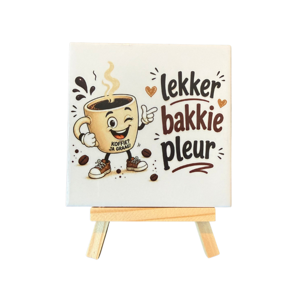 Tegeltje lekker bakkie pleur nu tijdelijk met gratis houder!