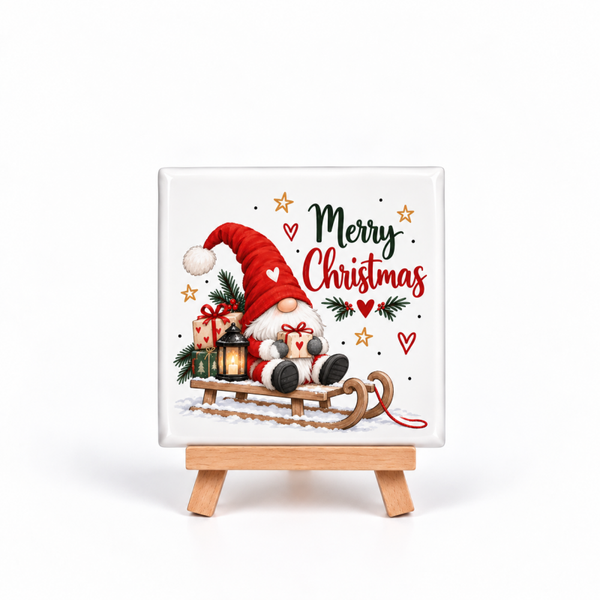 Tegeltje " Merry Christmas " inclusief tegelhouder!