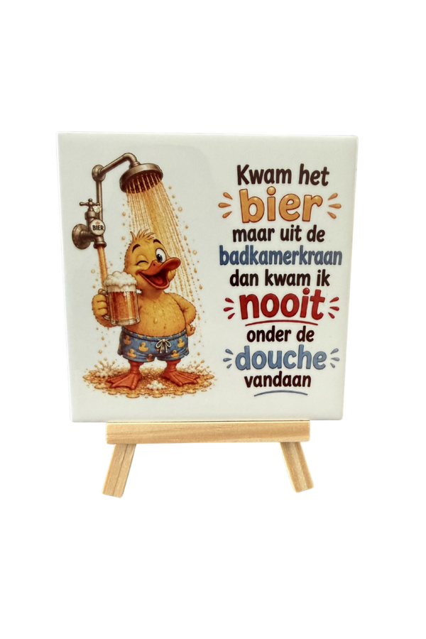 Tegeltje bier nu tijdelijk met gratis houder!