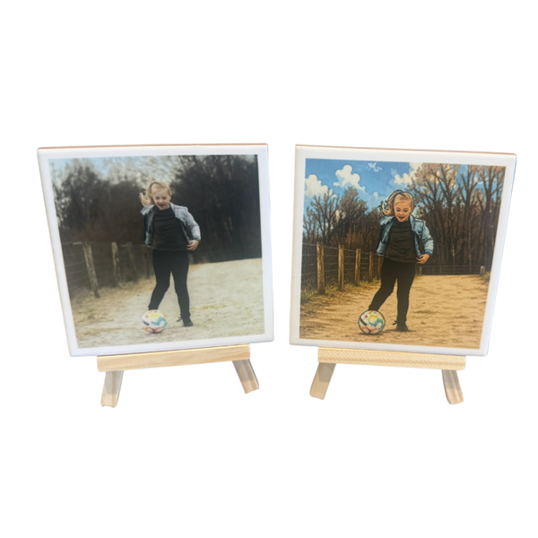 Tegeltje met foto nu tijdelijk met gratis houder!