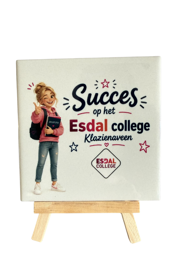 Tegeltje Succes Esdal nu tijdelijk met gratis houder!