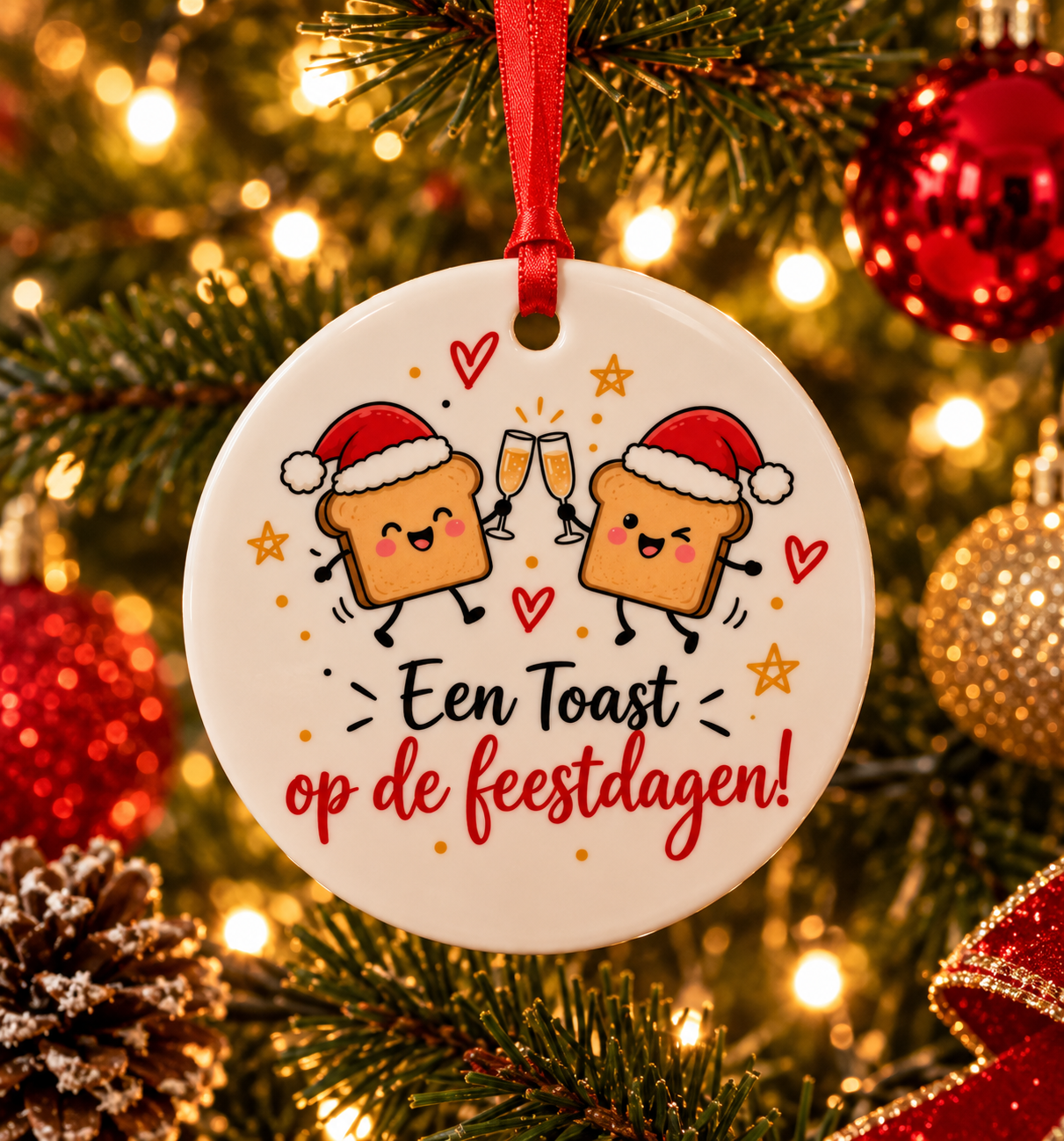 Kersthanger " Een toast op de feestdagen"