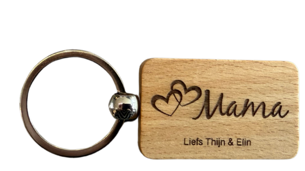 Houten sleutelhanger "Mama"