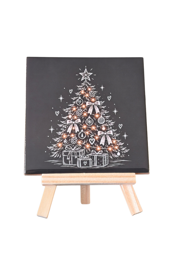 Tegeltje " Kerstboom " inclusief tegelhouder!