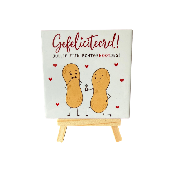 Tegeltje Gefeliciteerd jullie zijn echtgenootjes met gratis houder!