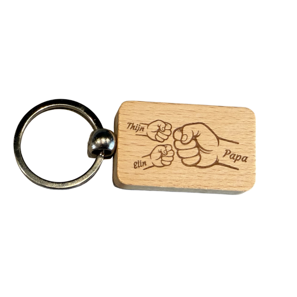 Houten sleutelhanger vaderdag