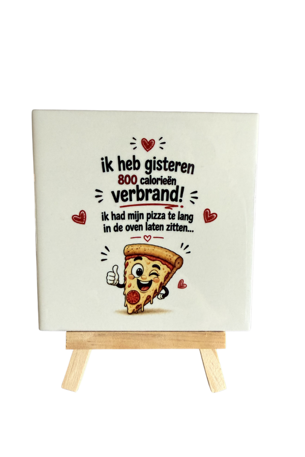 Tegeltje pizza nu tijdelijk met gratis houder!