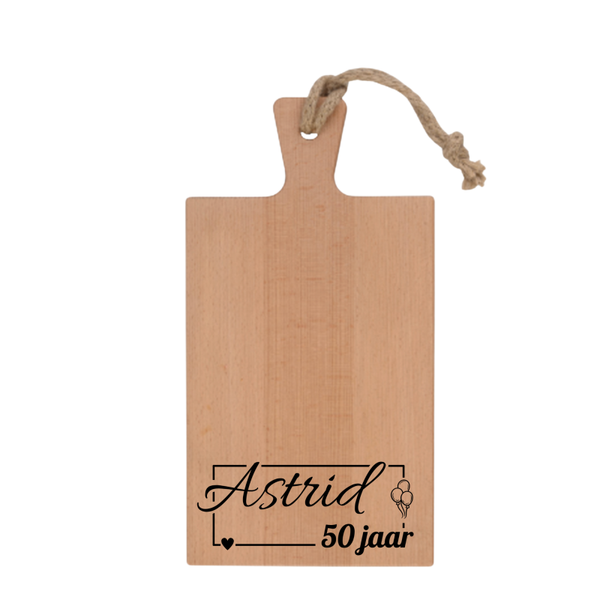 Borrelplank 34,5 x 18,5 x 1,5 cm "verjaardag"