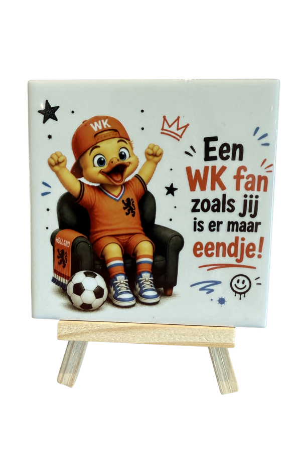 Tegeltje WK fan nu tijdelijk met gratis houder!