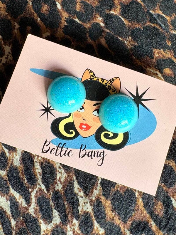 Pendientes botones turquesa