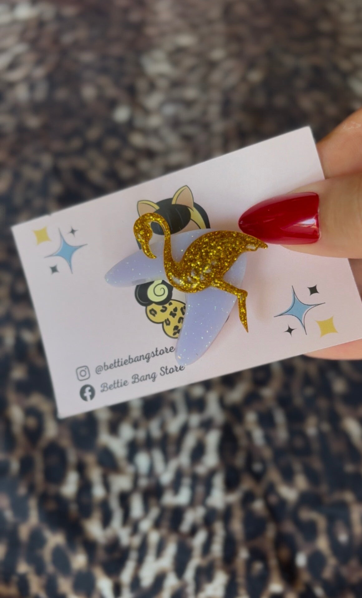 Broche boomerang Flamingo