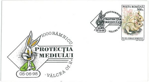 0121 Arts Cartoons Comics BD 1998 Romania Roger Rabbit FDC