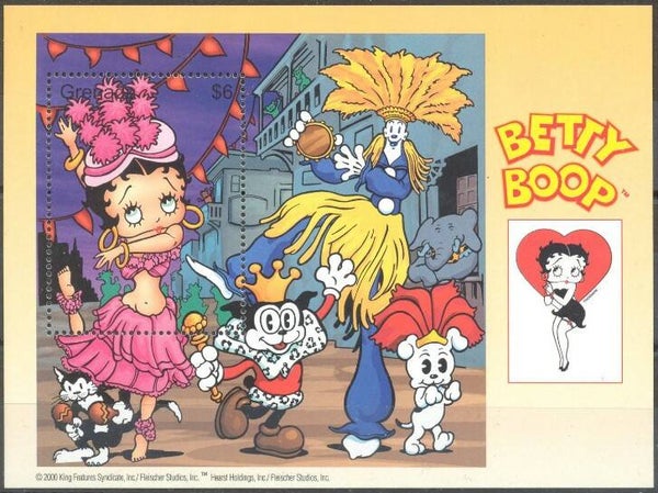 0121 Arts Cartoons Comics BD 2000 Grenada Betty Boop block 4