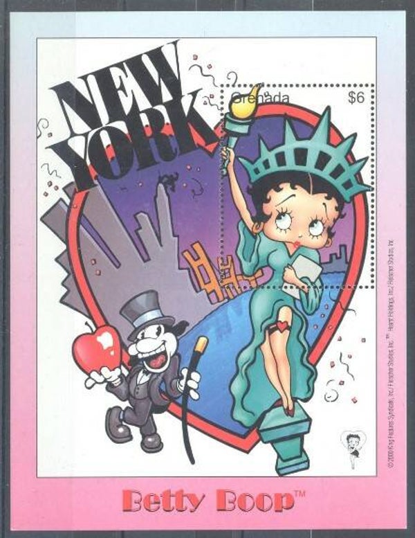 0121 Arts Cartoons Comics BD 2000 Grenada Betty Boop block 8