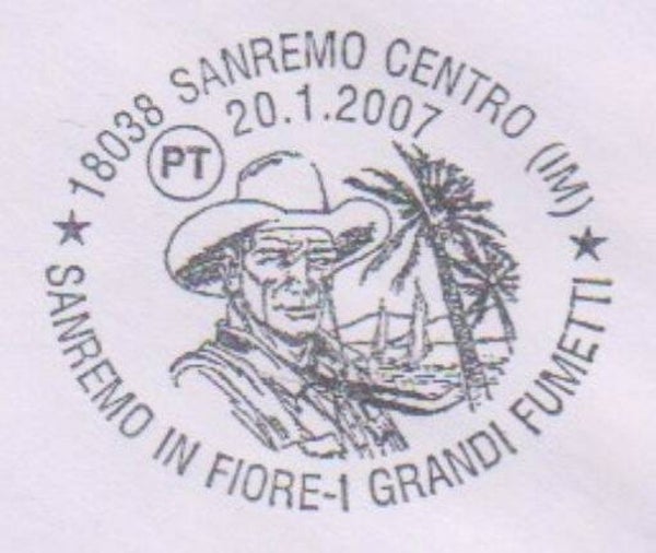 0121 Arts Cartoons Comics BD 2007 Italy Tex postmark