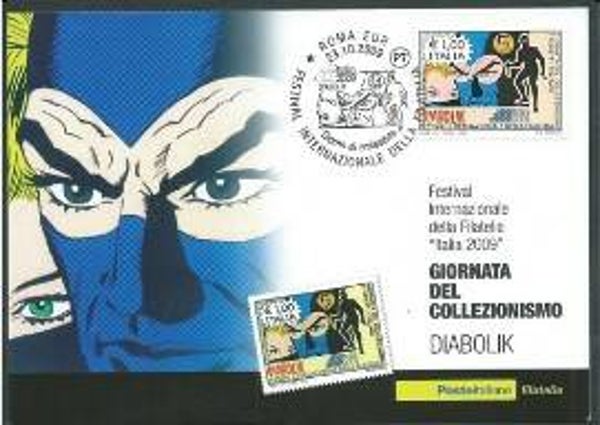 0121 Arts Cartoons Comics BD 2009 Italy Diabolik postcard
