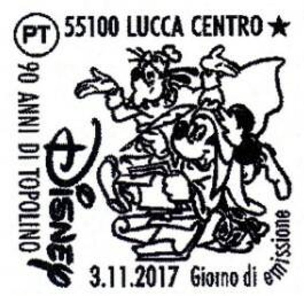 0121 Arts Cartoons Comics BD 2017 Italy Mickey Mouse postmark