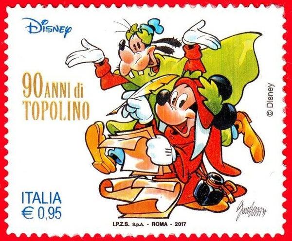 0121 Arts Cartoons Comics BD 2017 Italy Mickey Mouse stamp