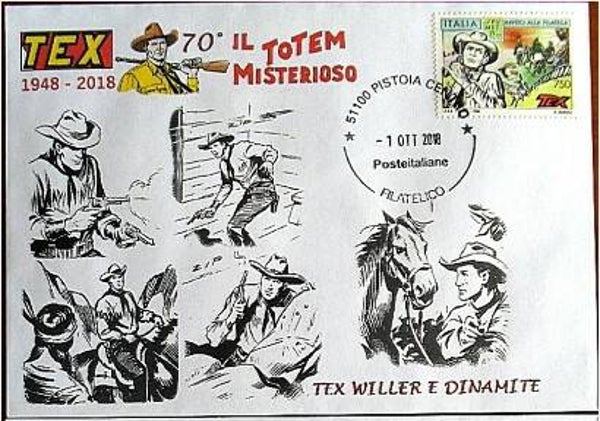 0121 Arts Cartoons Comics BD 2018 Italy Tex FDC 2