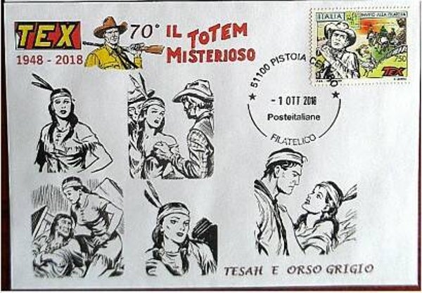0121 Arts Cartoons Comics BD 2018 Italy Tex FDC 3