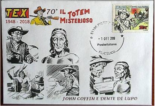 0121 Arts Cartoons Comics BD 2018 Italy Tex FDC 5