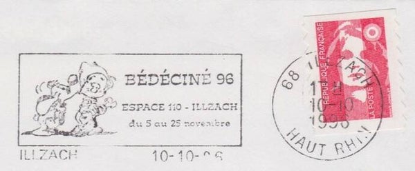 Arts Cartoons Comics BD Bédéciné Illzach 1996 France stempel