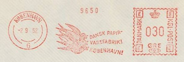 2101 Birds 1952 Denmark Swallows meter