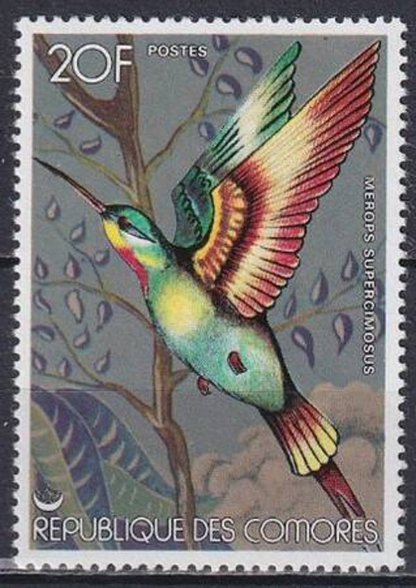 2101 Birds 1978 Comoros (Merops superciliosus) Madagascar Bee-eater serie