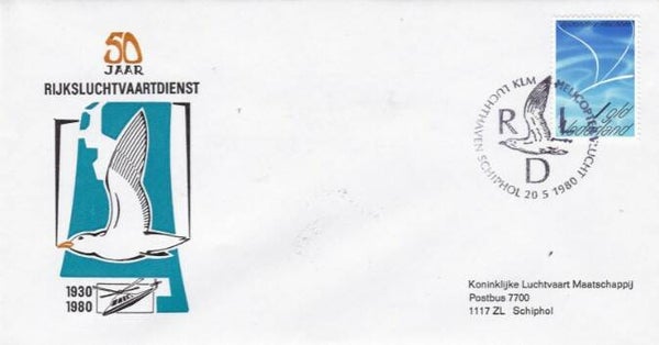 2101 Birds 1980 Netherlands Gulls envelope