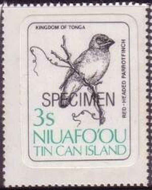 2101 Birds 1983 Niuafo'ou (Erythrura cyaneovirens) Red-headed Parrotfinch 3s stamp specimen