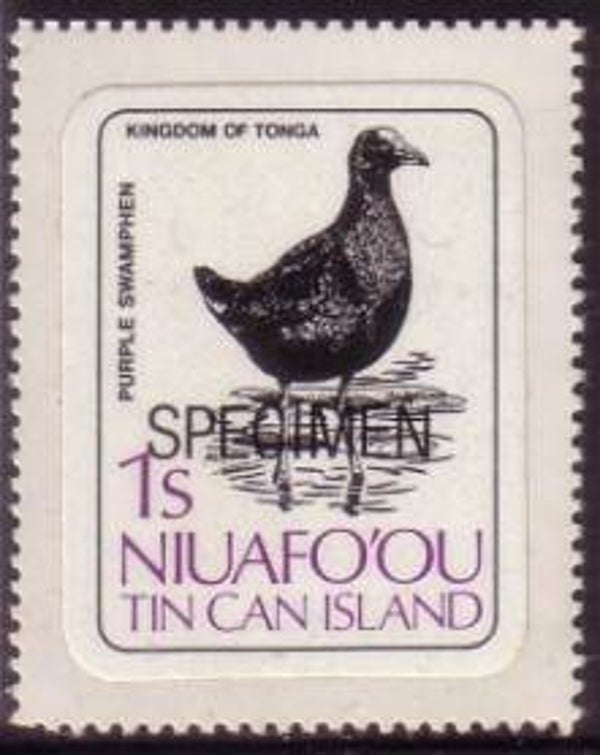 2101 Birds 1983 Niuafo'ou (Porphyrio melanotus) Australasian Swamphen 1s stamp specimen