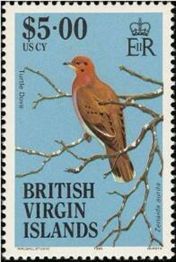 2101 Birds 1985 British Virgin Islands Pigeons (Zenaida aurita) Zenaida Dove serie
