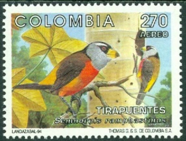 2101 Birds 1994 Colombia (Semnornis ramphastinus) Toucan Barbet serie